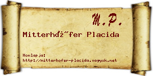 Mitterhöfer Placida névjegykártya